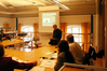 Arbeitrgruppe im Leonardo da Vinci-Programm der Europäischen Union, Thomas Kemnitz bei der Virtual Design Präsentation, Universität Kalmar (S) 2001. Foto: Andreas Karpati